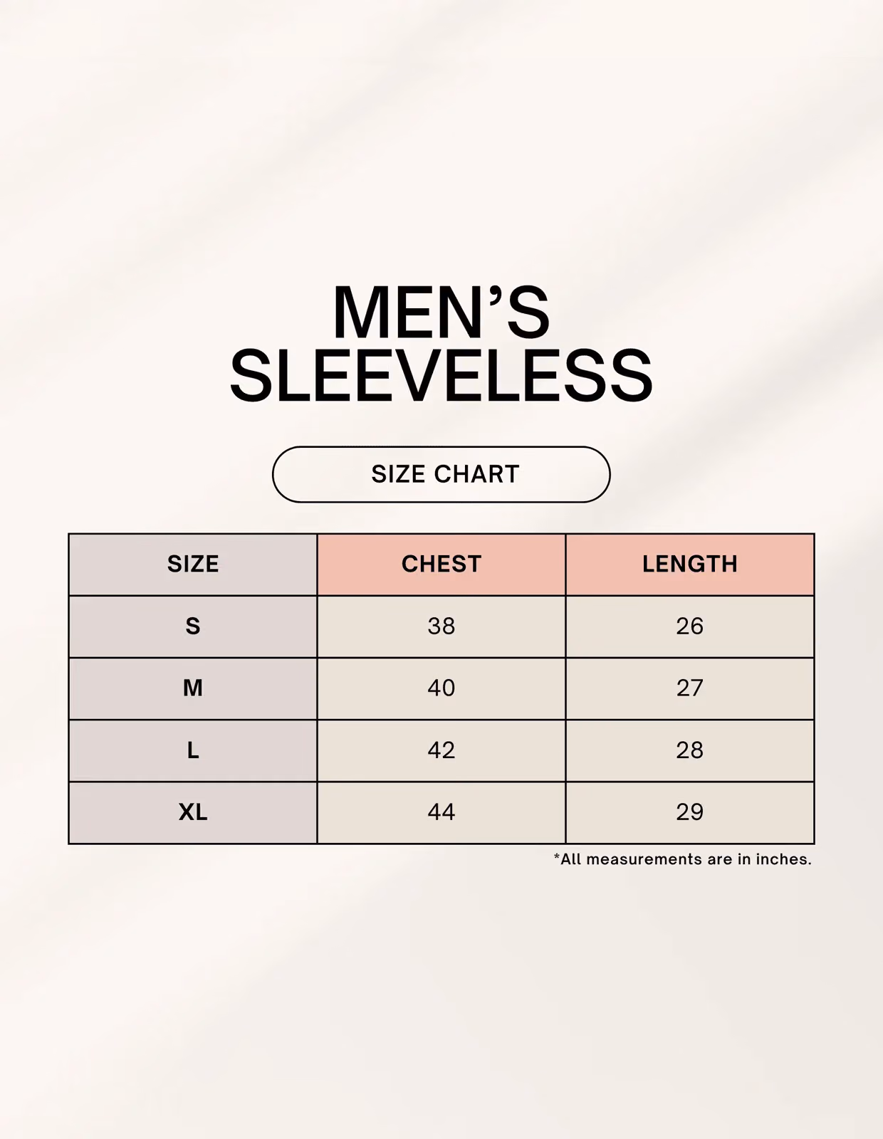 Everything Hurts Gym T-Shirt size chart