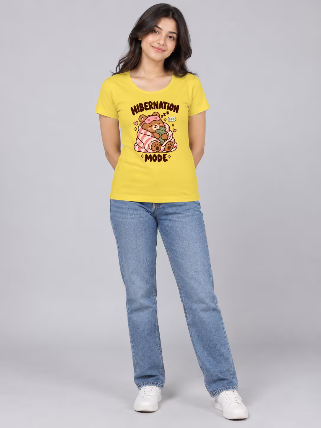Hibernation Mode Women's T-Shirt in New Yellow, front