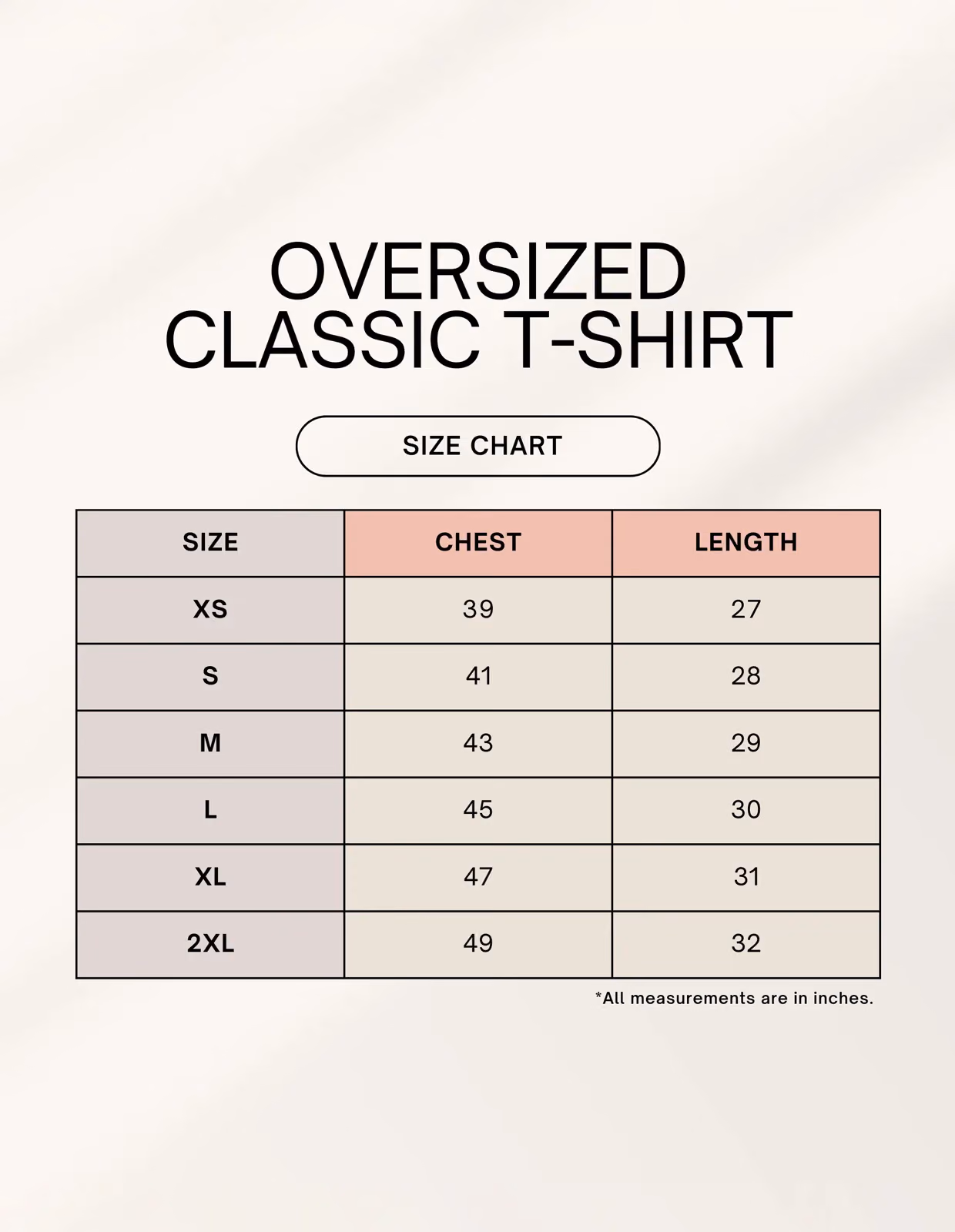 Isagi Yoichi Unisex Oversized T-Shirt size chart
