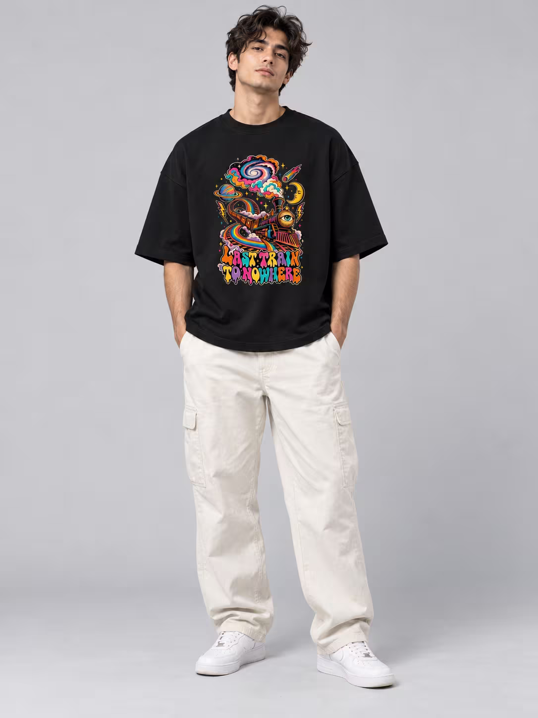 Last Train To Nowhere Unisex Terry Oversized Tee
