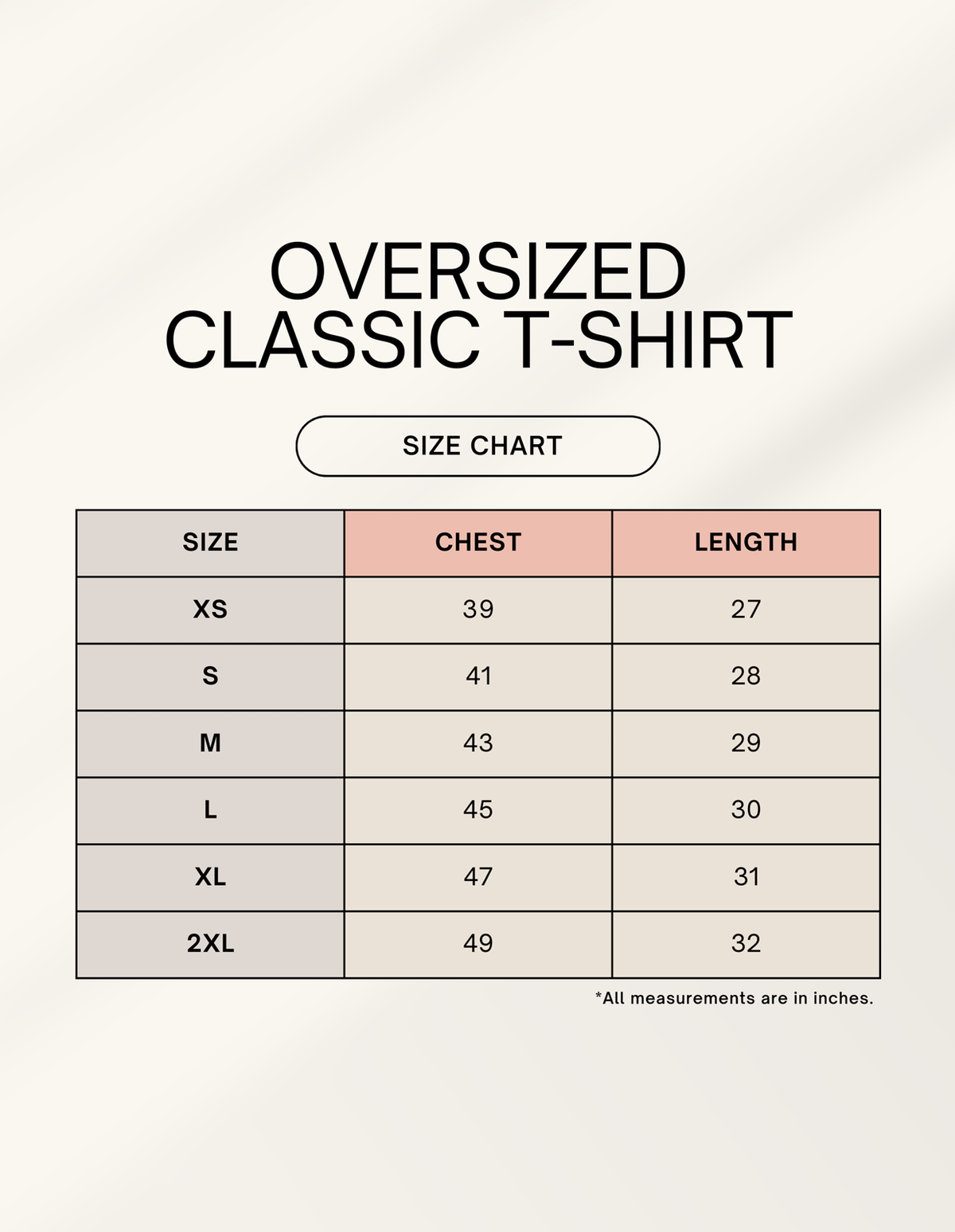 Lelouch Code Geass Unisex Oversized T-Shirt size chart