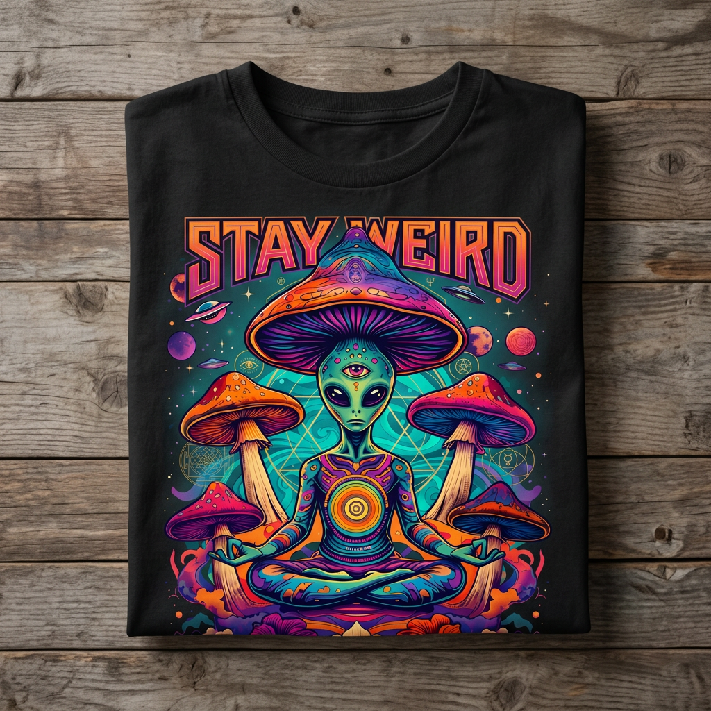 Stay Weird Psychedelic Alien T-Shirt