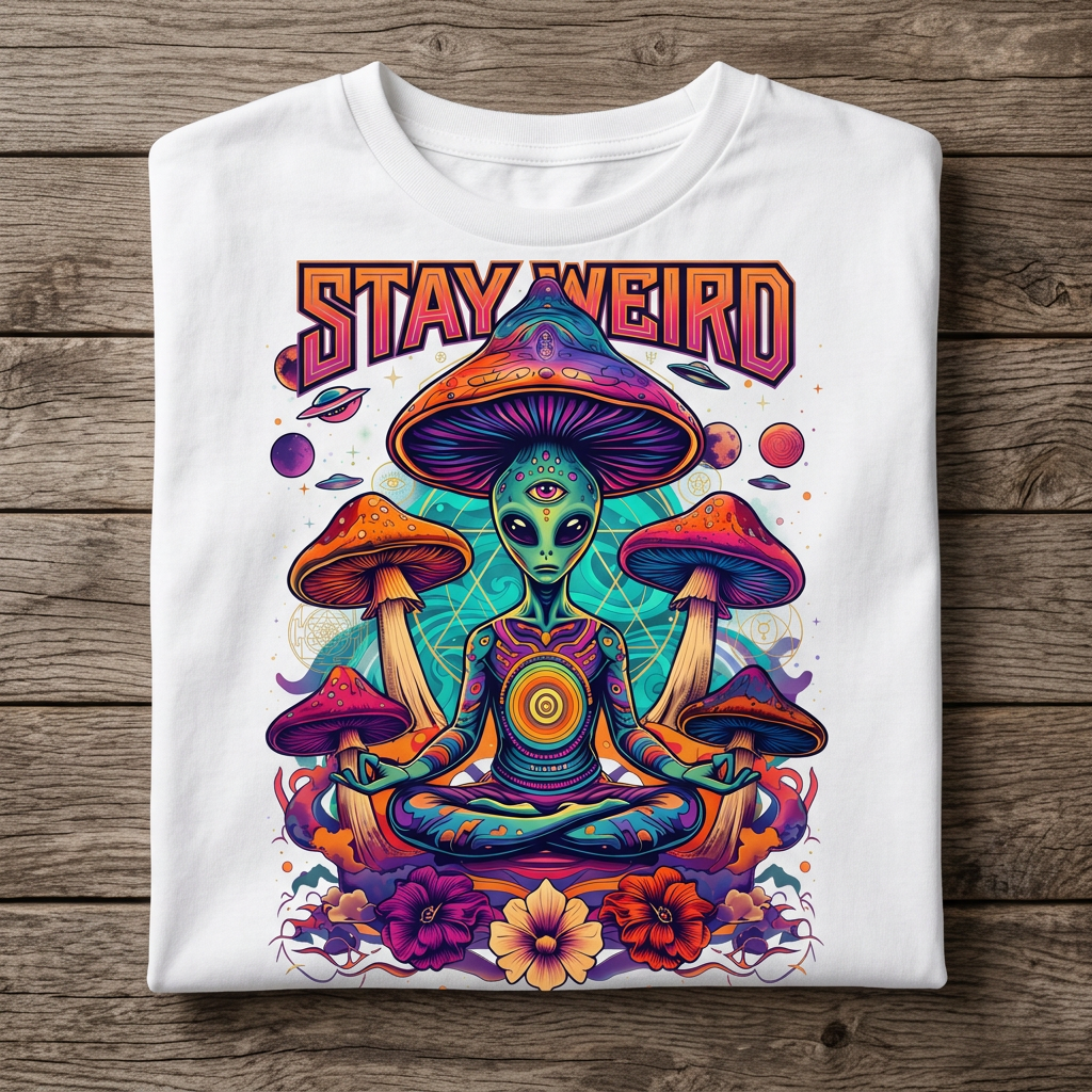 Stay Weird Psychedelic Alien T-Shirt