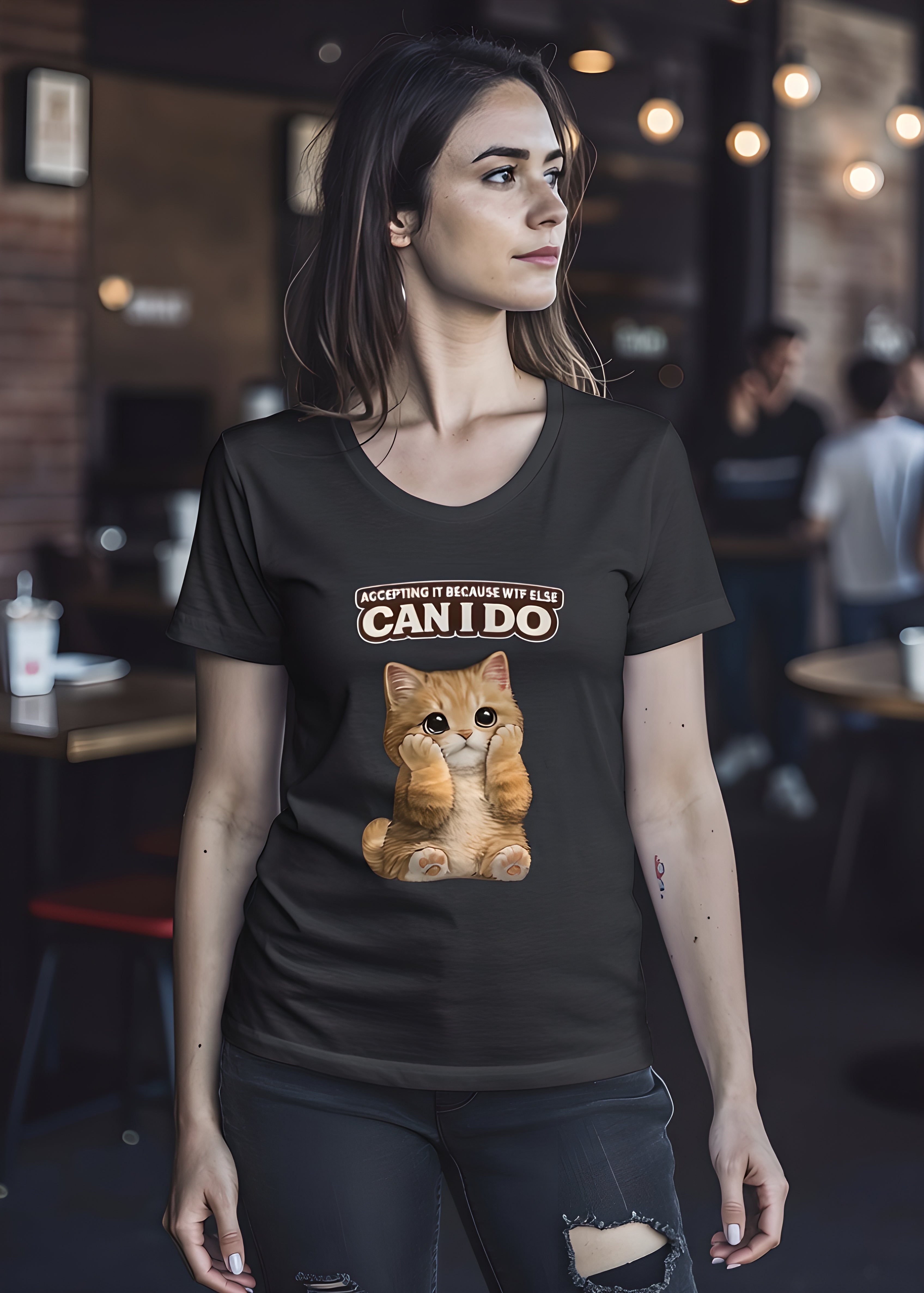 Accepting Fate Cat Women's T-Shirt