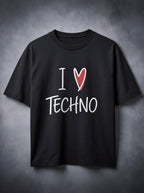 I Love Techno Unisex Oversized T-Shirt