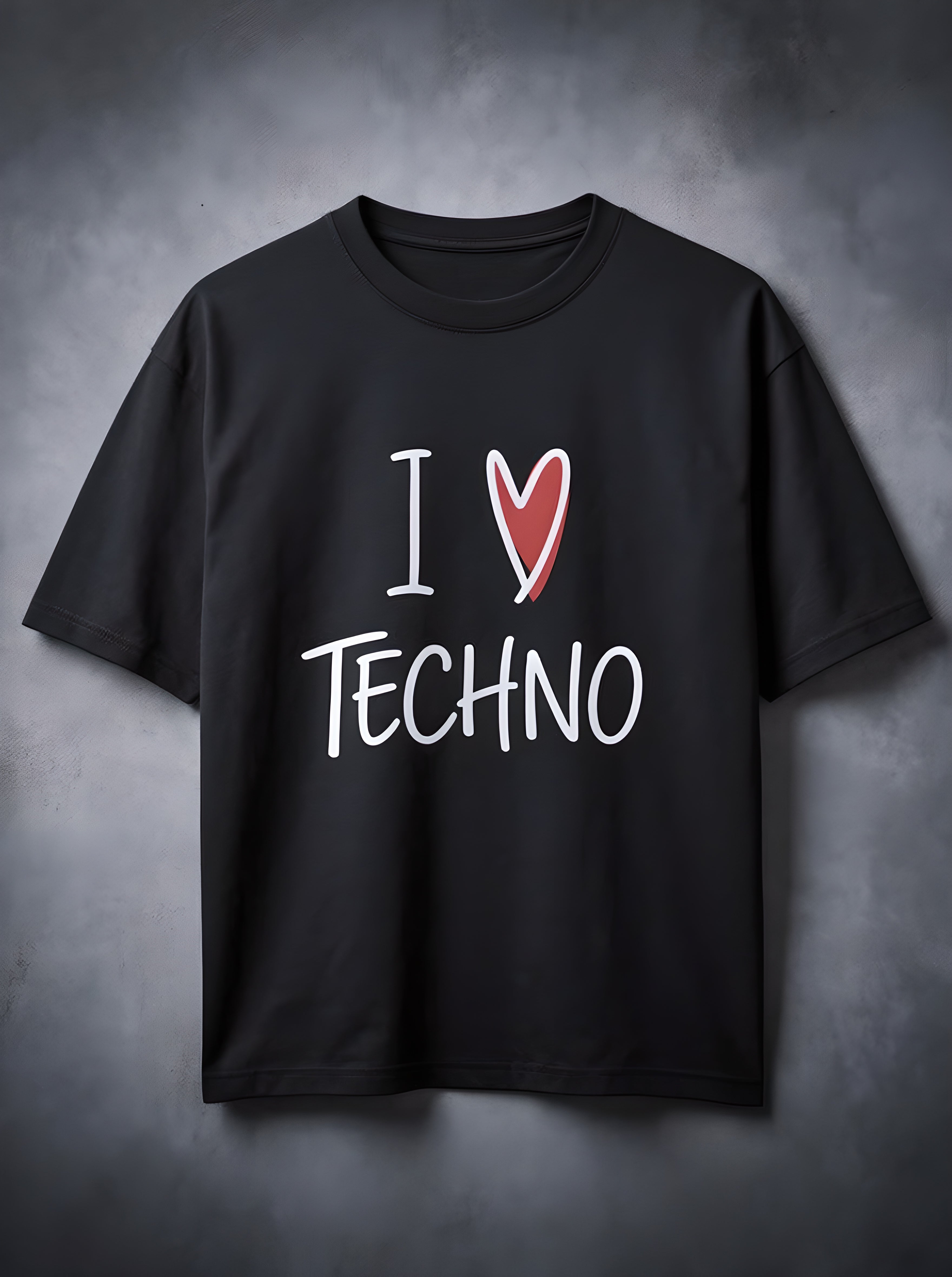 I Love Techno Unisex Oversized T-Shirt