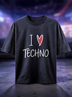 I Love Techno Unisex Oversized T-Shirt