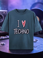 I Love Techno Unisex Oversized T-Shirt