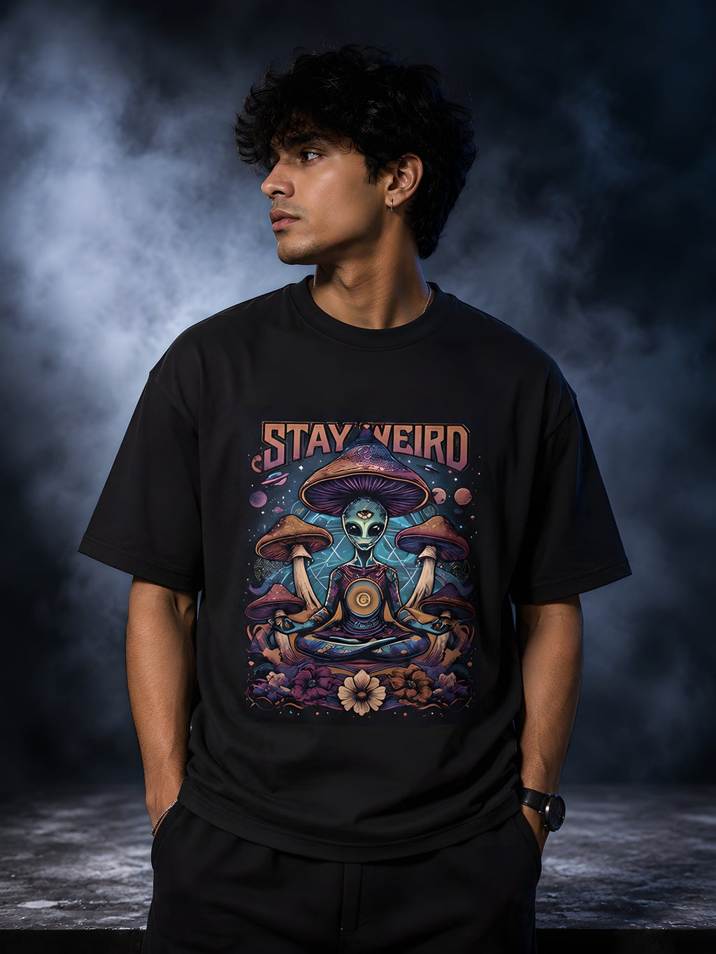 Stay Weird Psychedelic Alien T-Shirt - v-9hCj3iCCaVZW0sIIPBQhubTSpQPc-Hef - Zojo
